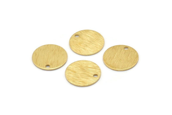 Brass Cabochon Tag, 24 Raw Brass Textured Cabochon Tags With 1 Hole, Stamping Tags (12x0.7mm) E081