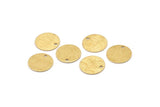 Brass Cabochon Tag, 24 Raw Brass Textured Cabochon Tags With 1 Hole, Stamping Tags (12x0.7mm) E081
