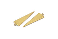 Brass Triangle Charm, 24 Raw Brass Triangle Charms With 1 Loop (22.5x7x0.80mm) E089