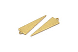 Brass Triangle Charm, 24 Raw Brass Triangle Charms With 1 Loop (22.5x7x0.80mm) E089