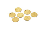 Brass Cabochon Tag, 24 Raw Brass Textured Cabochon Tags With 1 Hole, Stamping Tags (10x0.85mm) E050
