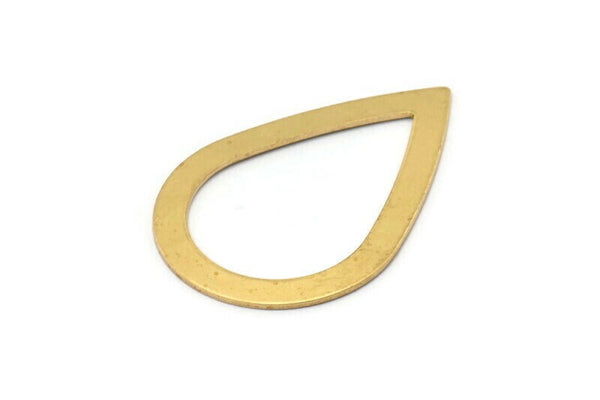 Brass Drop Blank, 10 Raw Brass Drop Blanks, Findings (40x27x0.80mm) E086
