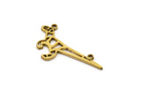 Brass Dinosaur Charm, 5 Raw Brass Dinosaur Charms With 2 Loops (17x29x0.8mm) E112