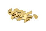 Semi Circle Blank, 50 Raw Brass Half Moon Blanks (12x6.5x0.8mm) E105