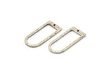 D Shape Charm, 4 Hammered Antique Silver Plated Brass D Shape Charms With 1 Hole (29x13x1.3mm) BS 1873