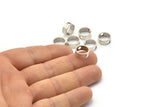 Silver Circle Charm, 8 Antique Silver Plated Brass Circle With 2 Holes (12x5x0.9mm) BS 1835 H1314