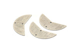 Silver Moon Charm, 6 Textured Antique Silver Plated Brass Moon Charms With 2 Holes, Blanks (31x11x0.80mm) M202
