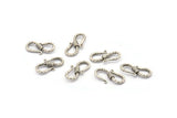 Silver Textured Hooks, 5 Antique Silver Plated Brass Textured Hooks With 2 Loops (20x10x3mm) BS 2397 H1381