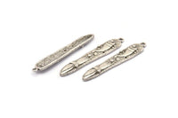 Silver Fish Charm, 4 Antique Silver Plated Brass Egypt Symbol Charms With 1 Loop, Pendants, Findings (40x7mm) N1097