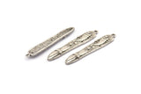 Silver Fish Charm, 4 Antique Silver Plated Brass Egypt Symbol Charms With 1 Loop, Pendants, Findings (40x7mm) N1097