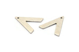 Silver V Shape, 12 Antique Silver Plated Brass V Shaped Charms With 1 Hole (19x18x1mm) M01122 H1301