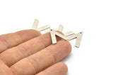 Silver V Shape, 12 Antique Silver Plated Brass V Shaped Charms With 1 Hole (19x18x1mm) M01122 H1301