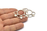 Silver Ring Necklace, 2 Antique Silver Plated Brass Ring Necklace, Pendants, Charms, Findings (28x40x1.5mm) BS 1955