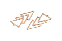 Rose Gold Triangle Charm, 2 Rose Gold Plated Brass Triangle Charms With 1 Loop (49x21x1mm) M01126 H1254