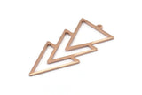 Rose Gold Triangle Charm, 2 Rose Gold Plated Brass Triangle Charms With 1 Loop (49x21x1mm) M01126 H1254