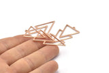 Rose Gold Triangle Charm, 2 Rose Gold Plated Brass Triangle Charms With 1 Loop (49x21x1mm) M01126 H1254