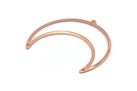 Rose Gold Moon Charm, 2 Rose Gold Plated Brass Crescent Moon Charms With 1 Loop And 2 Holes (50x17x0.90mm) M845 Q1063