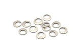 Silver Circle Connector, 10 Antique Silver Plated Brass Round Connectors (10x1.5mm) BS 2008