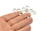 Silver Circle Connector, 10 Antique Silver Plated Brass Round Connectors (10x1.5mm) BS 2008