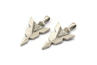 Silver Knife Charm, 2 Antique Silver Plated Brass Knife Pendants With 1 Loop, Charms (35x18.5x4mm) BS 2006