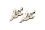 Silver Knife Charm, 2 Antique Silver Plated Brass Knife Pendants With 1 Loop, Charms (35x18.5x4mm) BS 2006