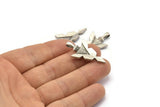 Silver Knife Charm, 2 Antique Silver Plated Brass Knife Pendants With 1 Loop, Charms (35x18.5x4mm) BS 2006