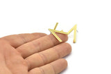 Brass Earring, 10 Raw Brass V Shaped Stud Earrings (23x19x1mm) M01215 A2246