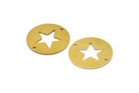 Pirinç Yıldız Konnektörü, 2 Delikli 10 Ham Pirinç Yıldız Konnektörü, Bağlantı Parçaları, Takılar (23x0,9 mm) E175