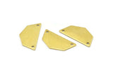 Raw Brass Pendant, 12 Raw Brass Five Edged Geometric Shape Blanks With 2 Holes (25x13x0.80mm) E165