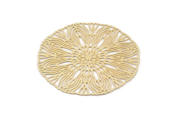 Gold Earring Charm, 3 Gold Plated Brass Ethnic Motif Earring Charms Pendants With 1 Hole, Findings (40mm) E453