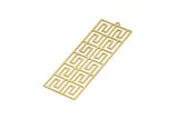 Brass Earring Charm , 6 Raw Brass Textured Rectangle Earring Charms With 1 Loop Pendants, Findings (60x20mm) E440