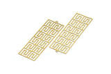 Brass Earring Charm , 6 Raw Brass Textured Rectangle Earring Charms With 1 Loop Pendants, Findings (60x20mm) E440