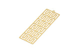 Gold Earring Charm, 4 Gold Plated Brass Textured Rectangle Earring Charms With 1 Loop Pendants, Findings (60x20mm) E440