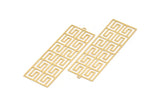 Gold Earring Charm, 4 Gold Plated Brass Textured Rectangle Earring Charms With 1 Loop Pendants, Findings (60x20mm) E440