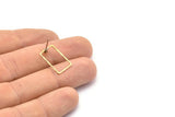 Brass Rectangle Earring, 4 Raw Brass Hammered Rectangle Earring Posts With 1 Pad, Pendants, Findings (19x12x0.6x1mm) E371