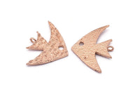 Gül Altın Kaplama Balık Charm, 1 Gül Altın Kaplama Pirinç Balık Pulu Dokulu Kolye, 1 Halka, 1 Delik, Küpeler, Bulgular (25x35mm) E397