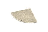 Silver Triangle Charm, 2 Textured Antique Silver Plated Brass Fan Charms With 2 Holes, Stamping Blanks, Findings (40x27x0.80mm) M321