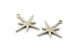 Silver Boom Charm, 4 Antique Silver Plated Brass Boom Charms With 1 Loop (25x23x2mm) N1487