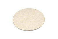 Silver Round Charm, Antique Silver Plated Brass Round Charm With 1 Hole, Stamping Blanks (43x0.90mm) M647