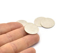 Silver Round Tag, 4 Antique Silver Plated Brass Round Stamping Blanks (21x0.90mm) M966