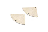 Silver Triangle Charm, 6 Antique Silver Plated Brass Fan Charms With 2 Holes, Connectors, Findings (30x19x0.80mm) M221