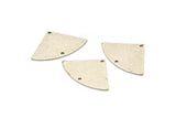 Silver Triangle Charm, 6 Antique Silver Plated Brass Fan Charms With 2 Holes, Connectors, Findings (30x19x0.80mm) M221