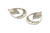 Moon Phases Charm, Antique Silver Plated Brass Moon Phases Charm With 1 Loop, Pendants (44x33x1.5mm) N1129 H0963