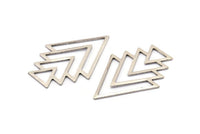 Silver Triangle Blank, 4 Antique Silver Plated Brass Tree Blanks (47x33x1mm) M01236 H1259