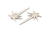 Silver Boom Charm, 2 Antique Silver Plated Brass Boom Charms With 1 Loop (48x32x1.5mm) N1144 H1180