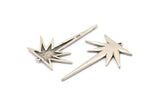 Silver Boom Charm, 2 Antique Silver Plated Brass Boom Charms With 1 Loop (48x32x1.5mm) N1144 H1180