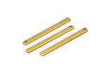 Tiny Bar Pendant, 24 Raw Brass Necklace Bars With 1 Hole (30x2.5x0.80mm) E390