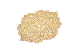 Altın Küpe Tılsımı, 2 Delikli Kolye Uçlu 2 Altın Kaplama Pirinç Etnik Motifli Küpe Tılsımı, Bulgular (59x48mm) E540