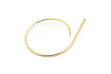 Gold Circle Earring, 4 Gold Plated Brass Wire Circle Earring Charms With 1 Hole, Pendants, Findings (30x1mm) E544