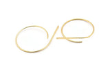 Gold Circle Earring, 4 Gold Plated Brass Wire Circle Earring Charms With 1 Hole, Pendants, Findings (30x1mm) E544